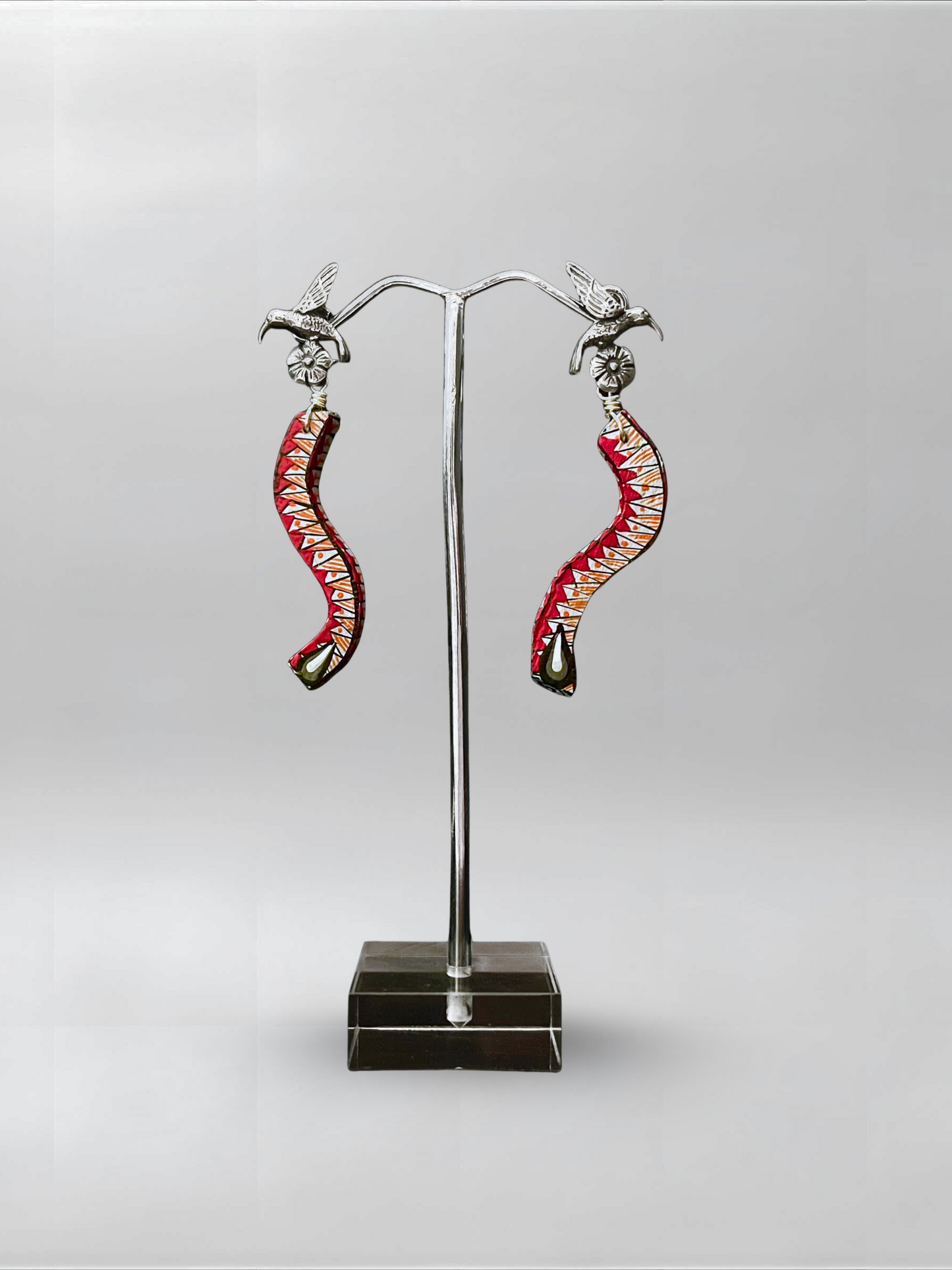Hummingbird Red Slender Earrings