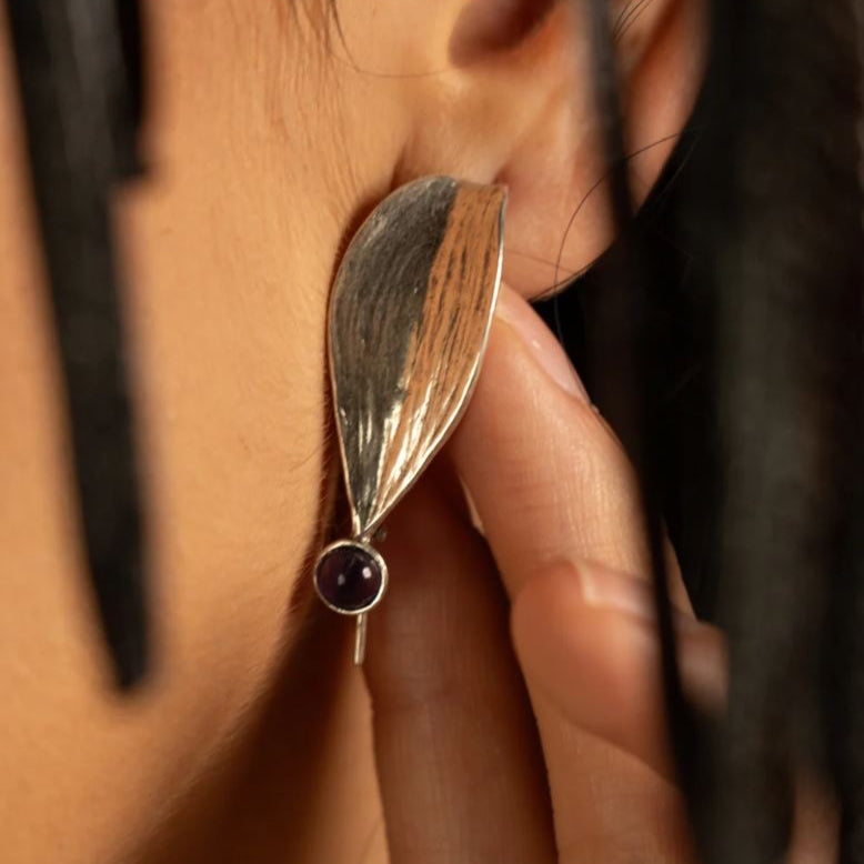 Vanilla Orchid Leaf Earrings