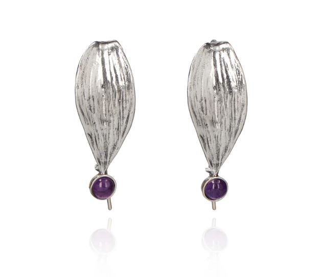 Vanilla Orchid Leaf Earrings