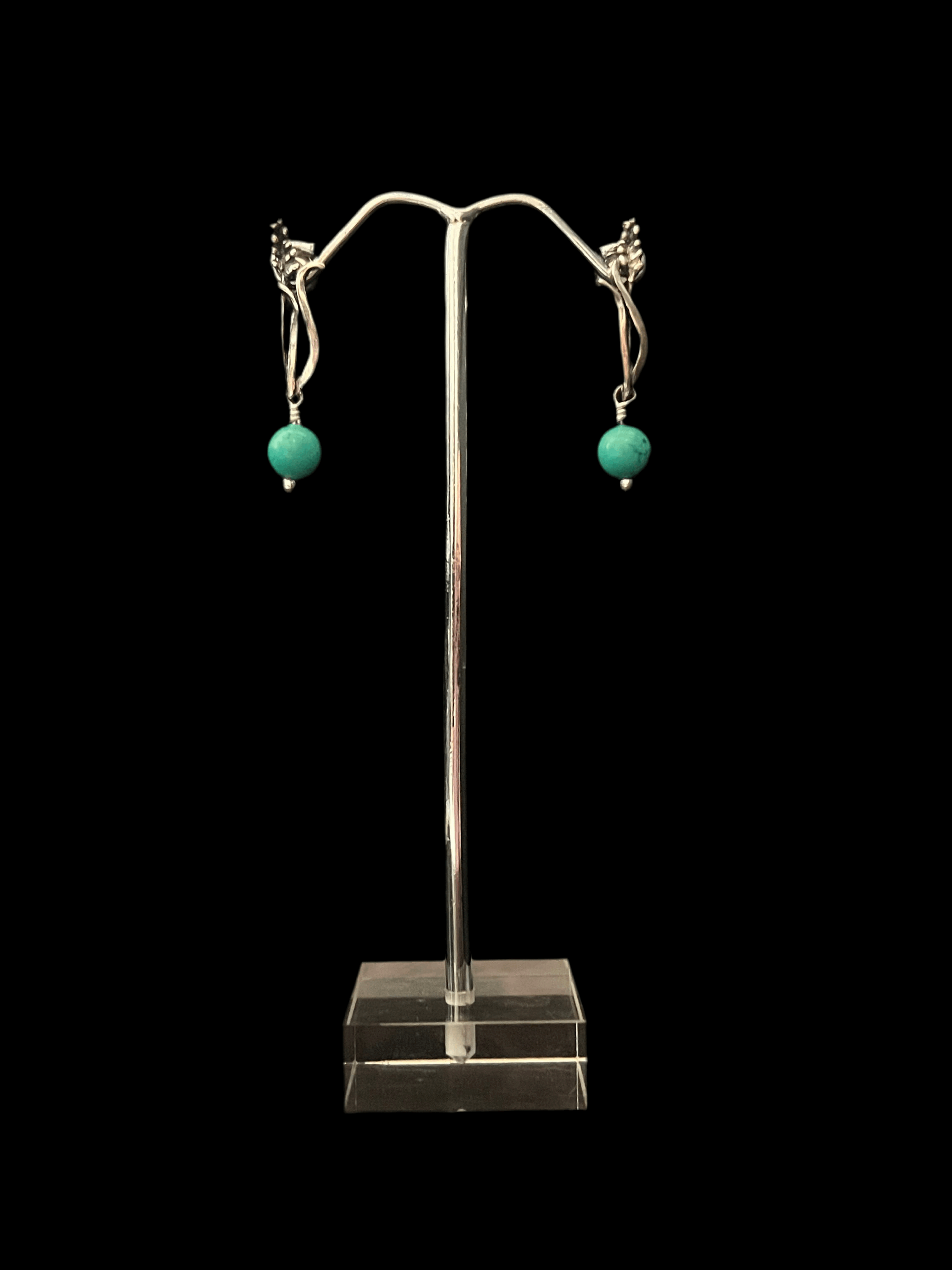 Turquoise Long Leaf Earring
