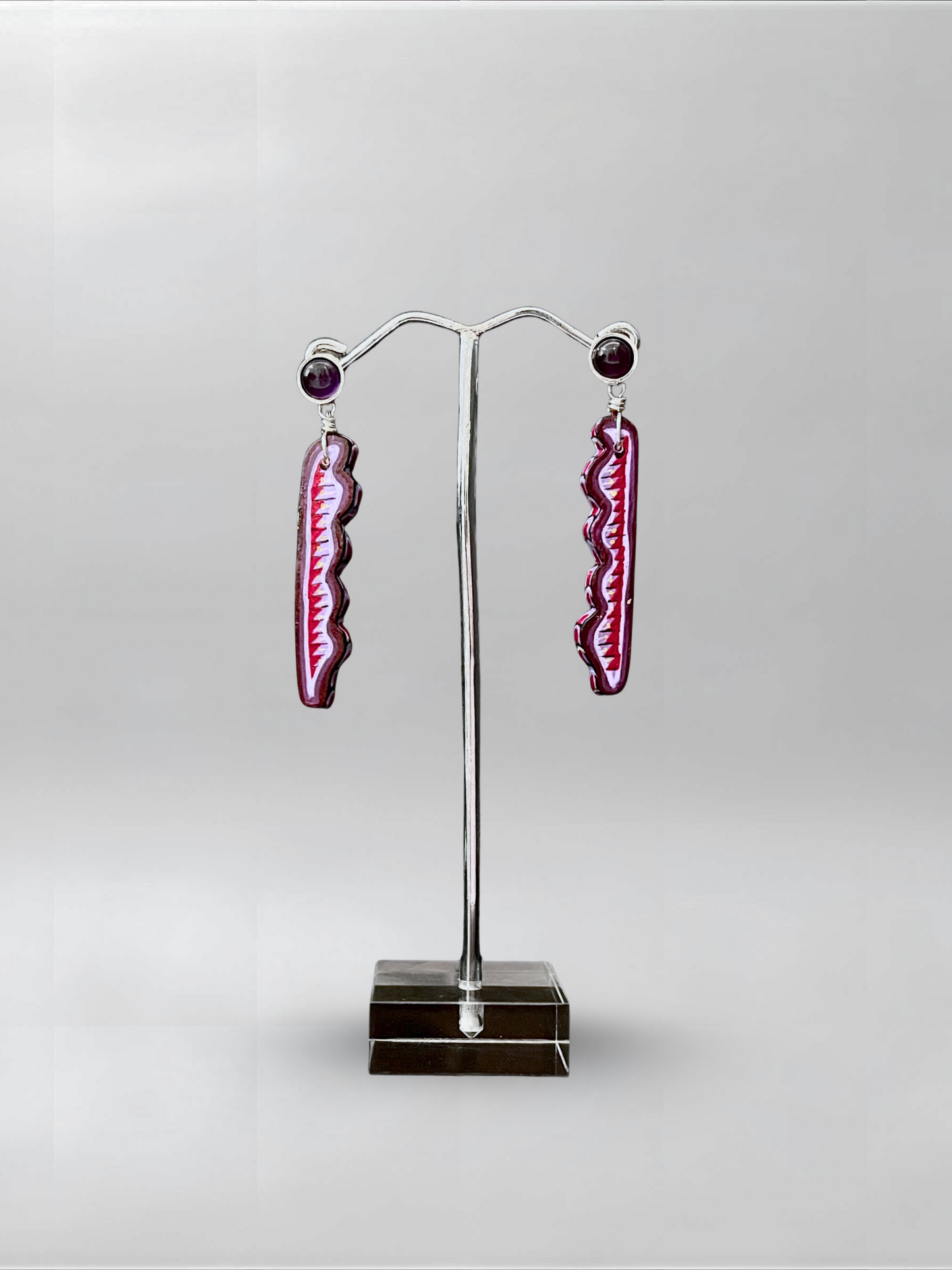 Amethyst Purple Slender Earrings