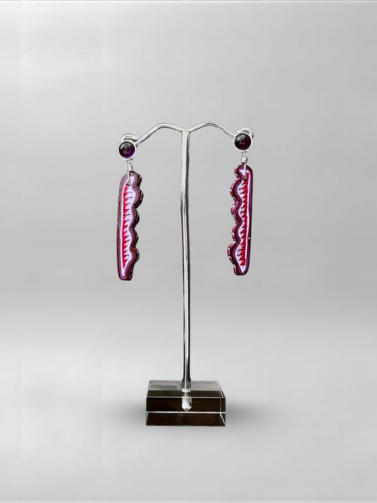 Amethyst Purple Slender Earrings