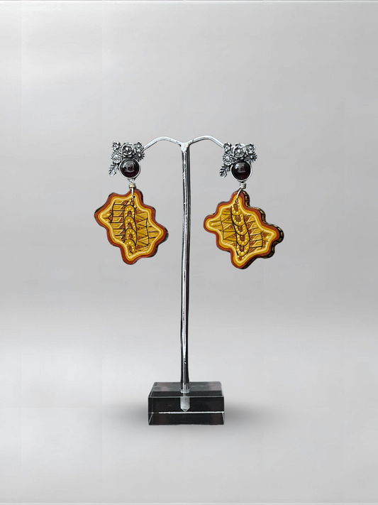 Amethyst Brown Pillow Earrings