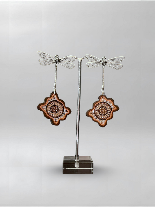 Dragonfly Brown Pillow Earrings
