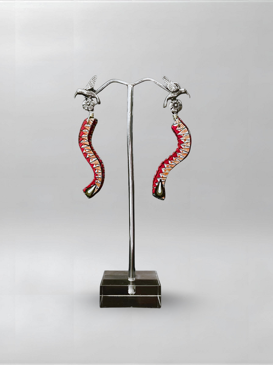 Hummingbird Red Slender Earrings
