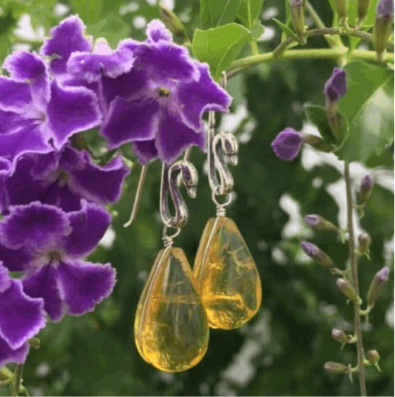 Amber Swan Earrings
