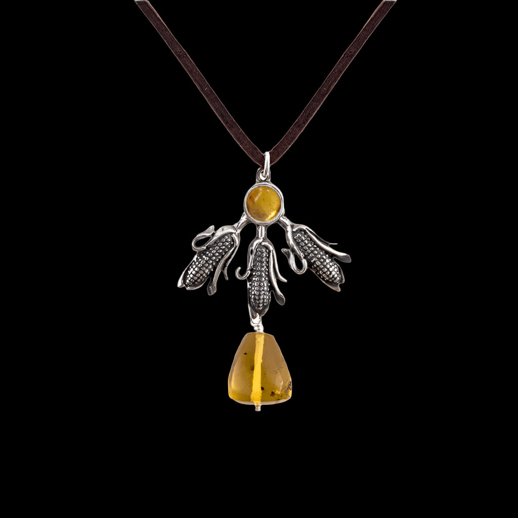 Three Mini Corn Pendant Necklace