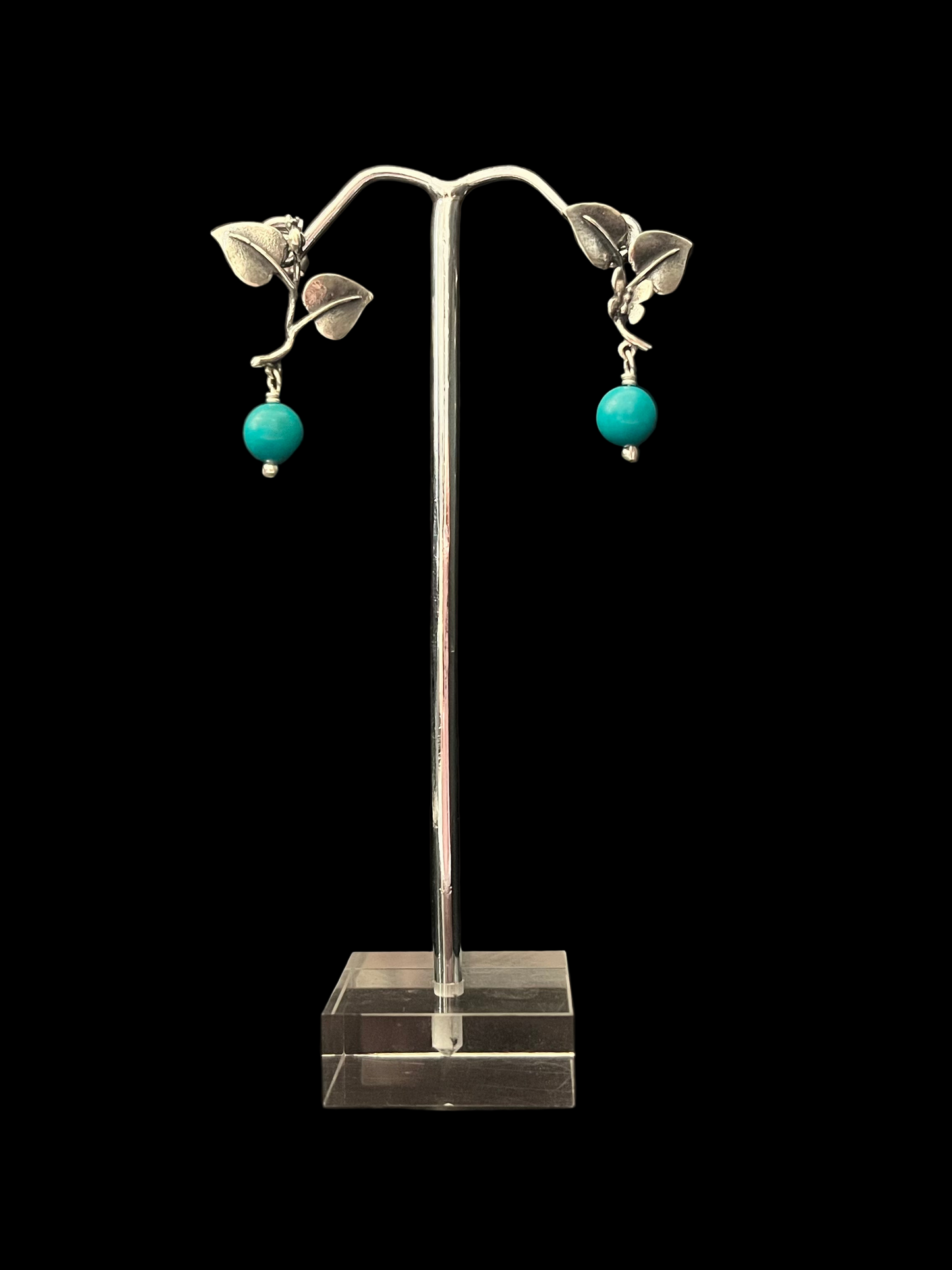 Turquoise Leaf Earrings - Xhuba Gallery 